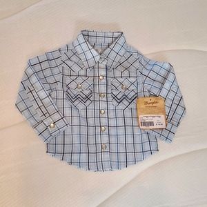 Baby boys Wrangler pearl snap button up